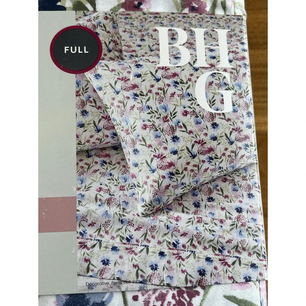 Better Homes & Gardens 4pc Sateen Cotton Sheet Set Full Size Bashful Blooms NEW